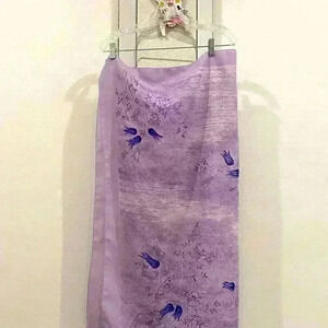 HALE Hawaiian purple floral lightweight scarf in EUC